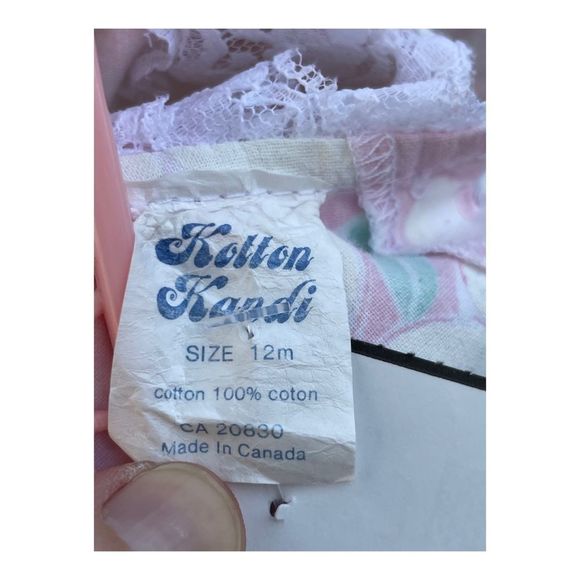 80s Kotton Kandy Dress Sz 12M Circle Skirt Tiered Lace Ruffles Floral - Picture 6 of 6